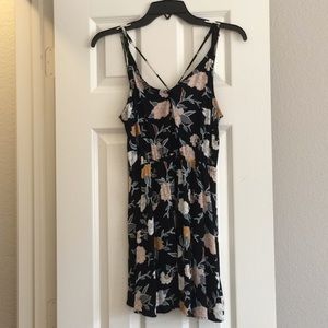 Black floral print dress